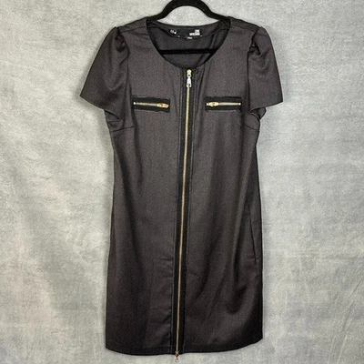 Love Moschino Dress Womens 10 Black Wool Blend Short Sleeve Career Neutral - Image 1 of 4