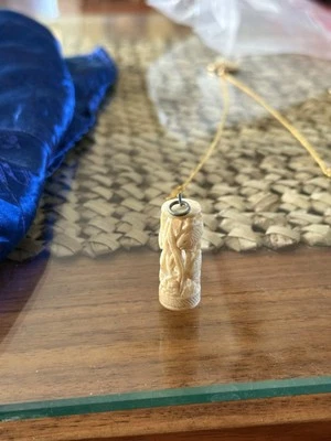 Китайская костяная фигурка, рыбья бусина/кулон/лампа тяга - Изображение 1 из 2