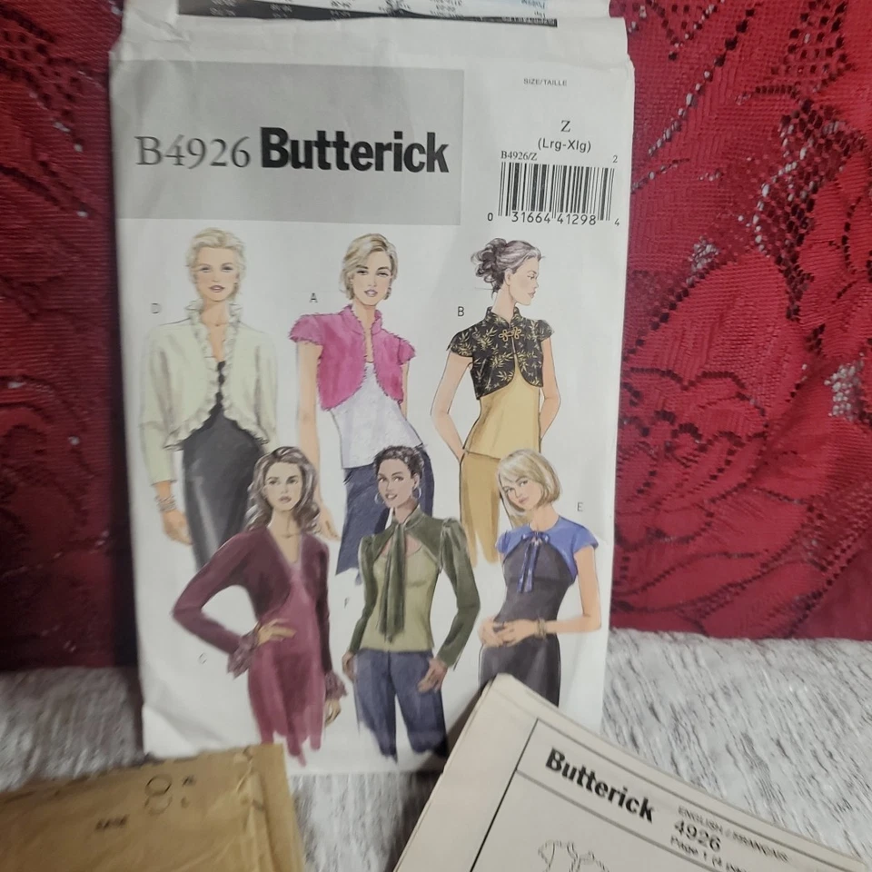Chaqueta Pantalones Top Sin Cortar Patrón Costura Butterick B4926 Misses Talla L-XL - Ajuste Fácil Foto 1 de 4