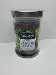 Vela Toscana RETIRO DE VIÑEDO Premium Cera Mármol/Aceite Esencial 18oz NUEVO - Imagen 1 de 5