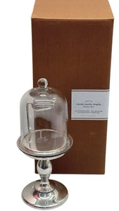 MONOGRAMMED "L" Pottery Barn Glass Dome Jewelry Bracelet Watch Display Cloche - Picture 1 of 2