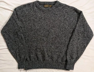 Eddie Bauer Sweater Mens XL Heather Gray Crew Neck Wool Blend Stripe Made USA - Picture 1 of 7