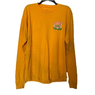Eighty Eight Mens Mushroom Long Sleeve T-Shirt Trippy Vibes Happy Times *Defects - Image 1 of 4