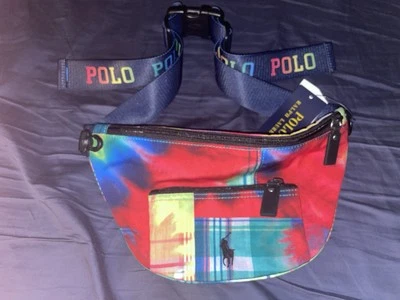 Polo Ralph Lauren Patchwork Tye Dye Fanny Pack Crossbody Bag Zipper Bnwt  - Image 1 of 4
