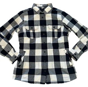 Duluth Trading Company Women’s Free Swingin Lined Flannel Shirt Shacket Plaid - Picture 1 of 10