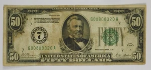 1928 $50 Fed. Reserve Gold Demand Note Currency Banknote **Chicago, IL** - Picture 1 of 2