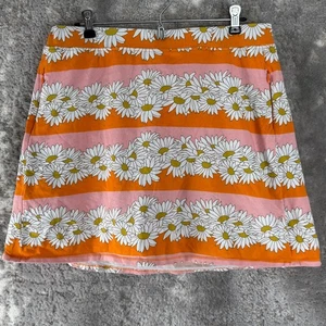 Spartina Size XL Floral Print Mini A Line Skort Colorful Stretch Zipper Pocket - Picture 1 of 9