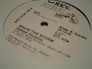SHY BRAVE THE STORM 12" 1985 ROCK BLUE VINYL DJ PROMO - Picture 1 of 1