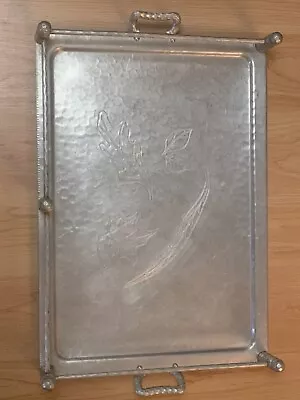  **TRAY ONLY***  Brushed Aluminum Tray Table Mary Wright Everlast Metal Products - Image 1 of 4