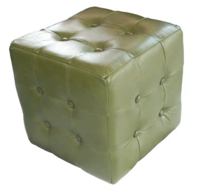 Fußhocker Hocker Leder Polster Sitz Würfel Ottoman Chesterfield Design Sofort - Bild 1 von 1