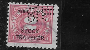 US Scott RD43, Revenue, Stock Transfer, 2 Cent, Series of 1940, Used, NG, F/VF - Picture 1 of 1
