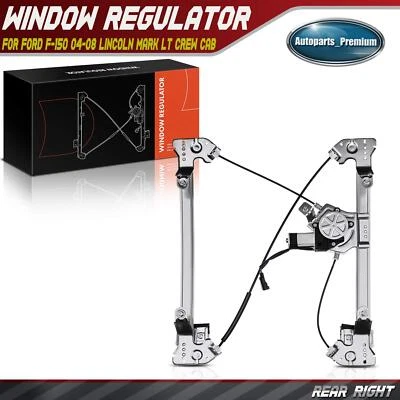 Power Window Regulator w/ Motor for Ford F-150 04-08 Mark LT Rear Right Crew Cab Foto 1 de 4