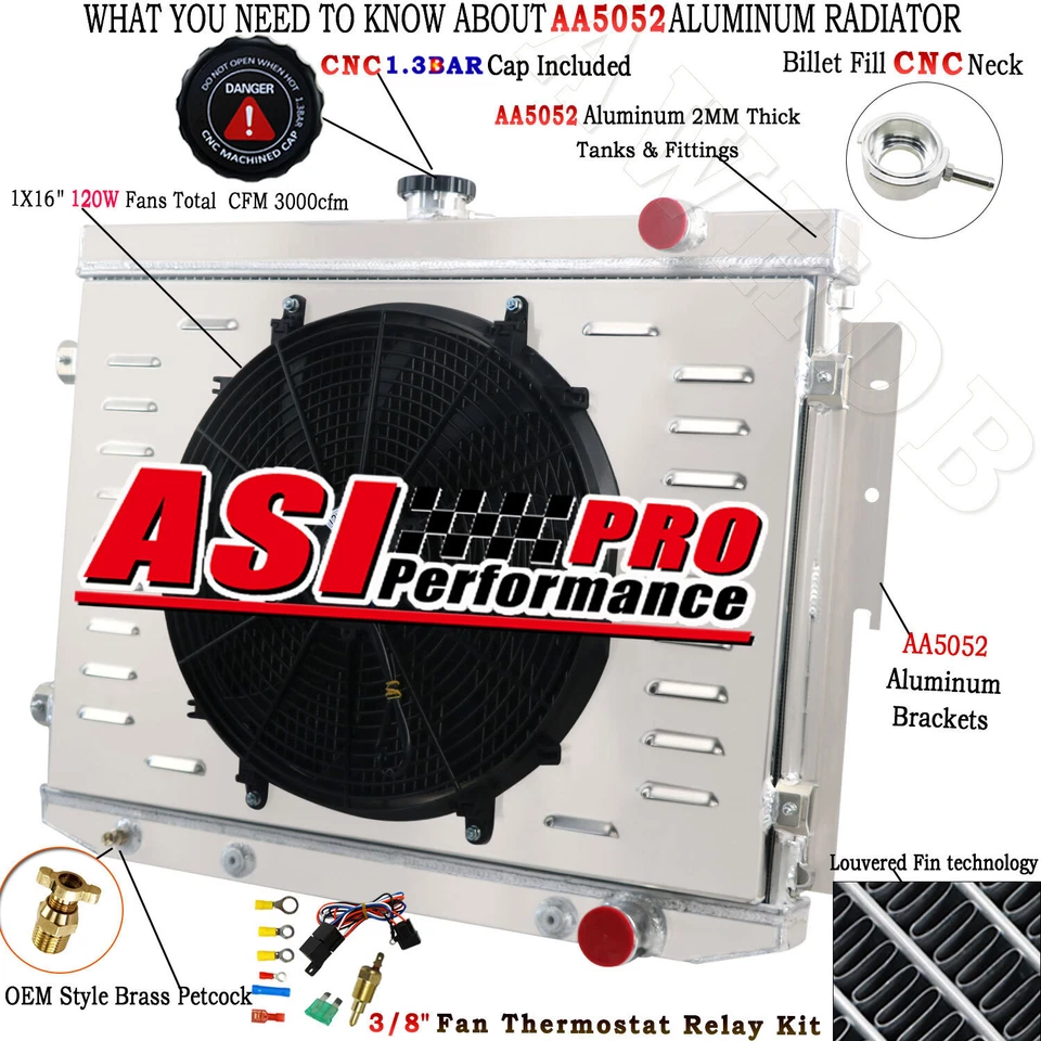 ASI 4 Row Radiator Fan Shroud For 1975-1978 Chrysler Newport/New Yorker/Plymouth Foto 1 de 4