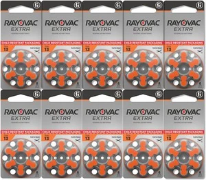 60 Rayovac Extra Advanced Size 13 Hearing Aid Batteries 1.45V Zinc Air Exp 2028 - Picture 1 of 3