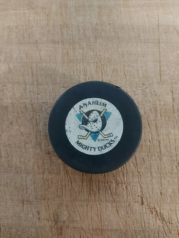 Vintage NHL Anaheim Mighty Ducks Hockey Puck Used Cover