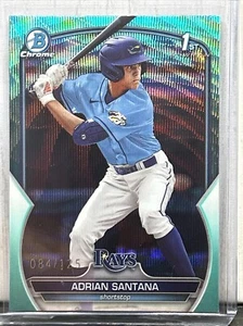 Adrian Santana 2023 Bowman Chrome Aqua Wave Refractor 1st Bowman #84/125 #BDC130 - Picture 1 of 2