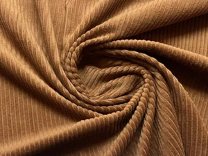 WASHED Jumbo Cord 4.5 Wale Cotton Velvet Fabric Material GINGER - Picture 1 of 5