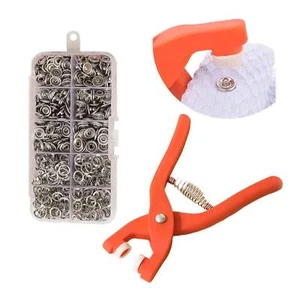 50 Sets Metal Snaps Buttons with Fastener Pliers Press Tool Kit For For Sewing - Bild 1 von 5