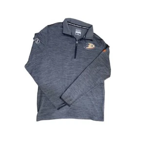 Fanatics Anaheim Ducks Men's Quarter-Zip Pullover Top Heather Charcoal Size M - Picture 1 of 5