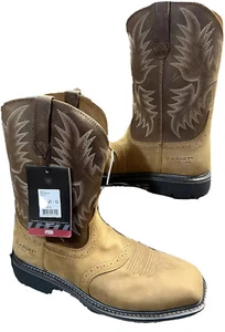 Ariat Mens Sierra Steel Square Toe Work Boots Aged Bark size 11.5 - Picture 1 of 3