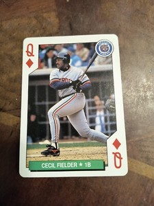CECIL FIELDER 1991 PLAYING CARD CO. M.L. ALL STARS #QUEEN OF DIAMONDS