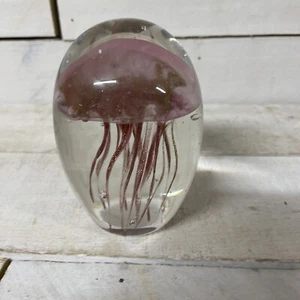 Jellyfish Art Glass Paperweight Pink 4" Dynasty Gallery Fast Shipping - Picture 1 of 10