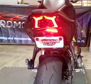 Z650 & Ninja 650 2017+ Fender Eliminator Kit w/ Red LED Turn Signal Light Bar, S - Picture 1 of 5