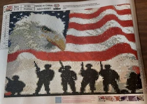 Patriotische Flagge Adlerkopf Soldaten Diamond Painting volle Bohrung fertig... - Bild 1 von 6