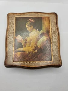 Vintage Wooden Jewelry Box Gold Masterwork Series By Florentia, Made in Italy - Picture 1 of 7