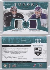 2011-12 Upper Deck Artifacts Green /50 Jonathan Bernier Quick #TT2-BQ Dual Patch
