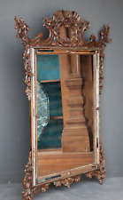 Antique Large carved wood silver gilt ROCOCO MIRROR Venetian acanthus scrolls