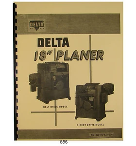 Rockwell 18"x 6" Hobel 22-200 bis 22-251 OP & Teileliste Handbuch Apr 1961 #856 - Bild 1 von 5