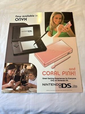 Póster grande raro Nintendo DS Lite Store Display 30X36 vintage 2006 Foto 1 de 4