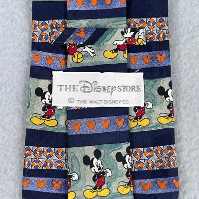 Corbata de seda a rayas de Mickey Mouse de The Disney Store estampada hecha en Italia Foto 1 de 4