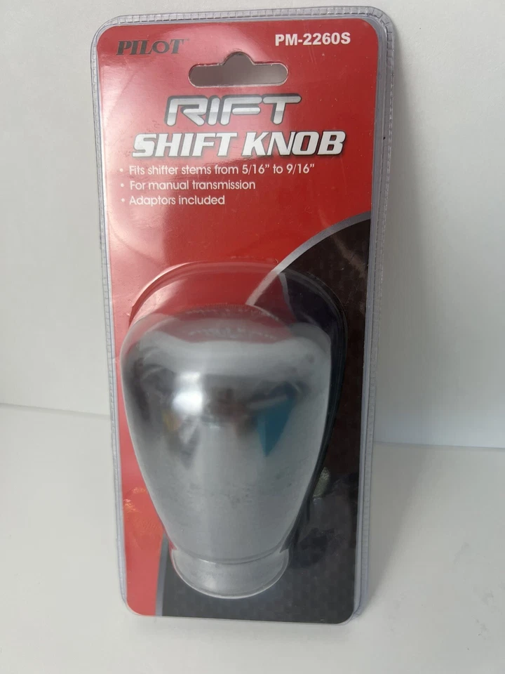 Rift Shift Knob Manual Gear Shifter Silver Fits 5/16" to 9/16" Pilot PM-2260S - Image 1 of 2