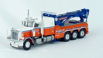 Brekina 1973 Peterbilt 359 Tow Truck Orange/White Suburban #86277 HO 1/87 Scale - Image 1 of 4