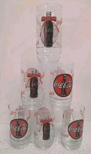 6er Set Coca-Cola Coke 16 Unzen Glas Becher "Schneeflocken & Flasche" mit Box 1990er - Bild 1 von 9
