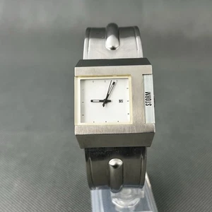 Storm Mens Millenium Watch Silver S.Steel Rare Vintage Chunky Heavy New Battery - Picture 1 of 20
