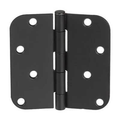 Paquete de 18 bisagras de puerta negras - bisagras interiores de 4x4 pulgadas esquinas de radio de 5/8" Foto 1 de 4