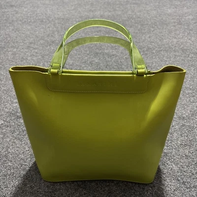 Lamarthe Lime Green Leather Bucket Satchel Bag - Image 1 of 4