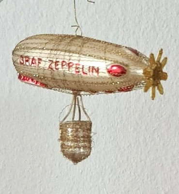 Alter Christbaumschmuck Luftschiff Graf Zeppelin 1930 Leonische Drähte Lauscha - Bild 1 von 2