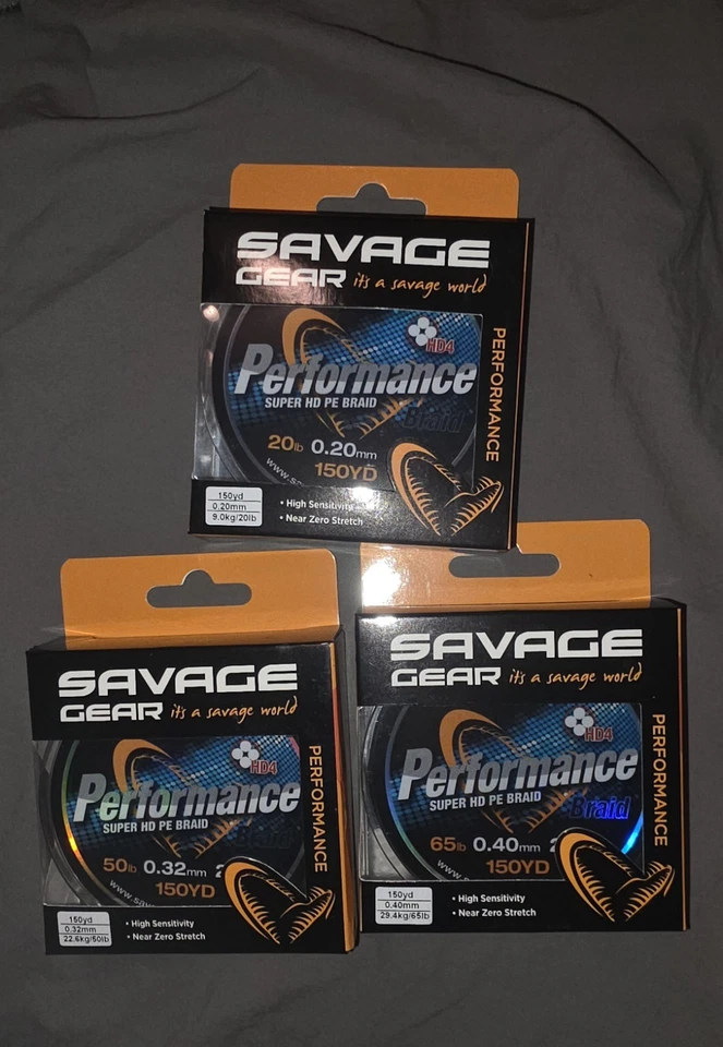 Línea trenzada Savage Gear 20 50 65 lb nueva en embalaje línea de pesca Foto 1 de 1