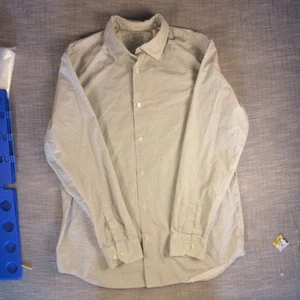 Banana Republic Shirt Mens Large Gray White Pattern Print Button Long Sleeve - Picture 1 of 8
