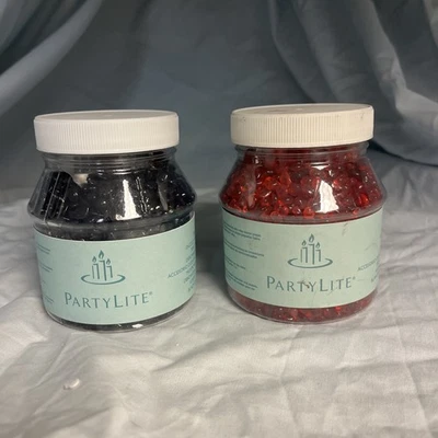 2 Vintage PartyLite 1 BlackDazzle Beads #P9688 & 1 Red  #P9023 New In Box - Photo 1/3