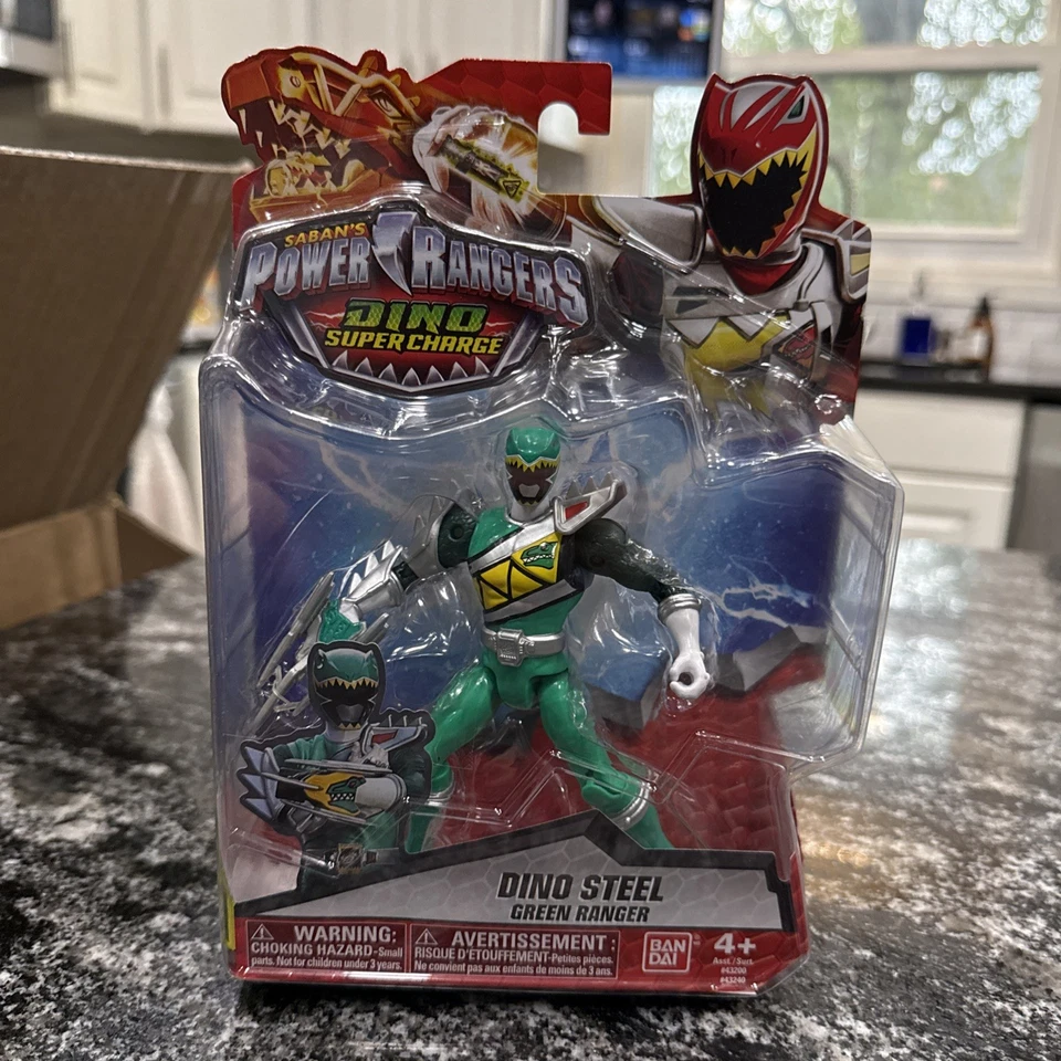 Power Rangers Dino Super Charge Steel Black Ranger Figure Bandai 2015