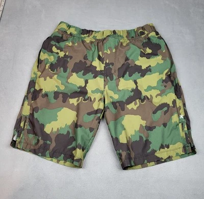 Hurley Camo Shorts Mens Medium Green Elastic Waist Lightweight Ripstop Trunks - Image 1 of 4