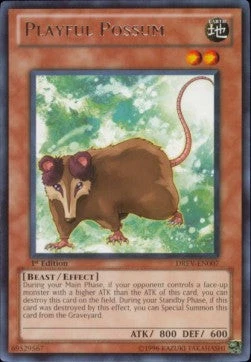 YuGiOh Playful Possum DREV-EN007 Rare Englisch NM unl. - Bild 1 von 2