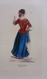Fanciulla di Sorrento. Litografia con fine coloritura coeva. DALLY, 1847. - Imagen 1 de 1