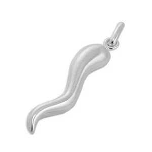 Sterling Silver Cornicello Charm Horn Italian Italy Lucky Good Charms - Picture 1 of 4