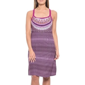 Prana Dress Sol Cora XS Violet Chevron Print Yoga Athleisure Strappy Racerback - Picture 1 of 8